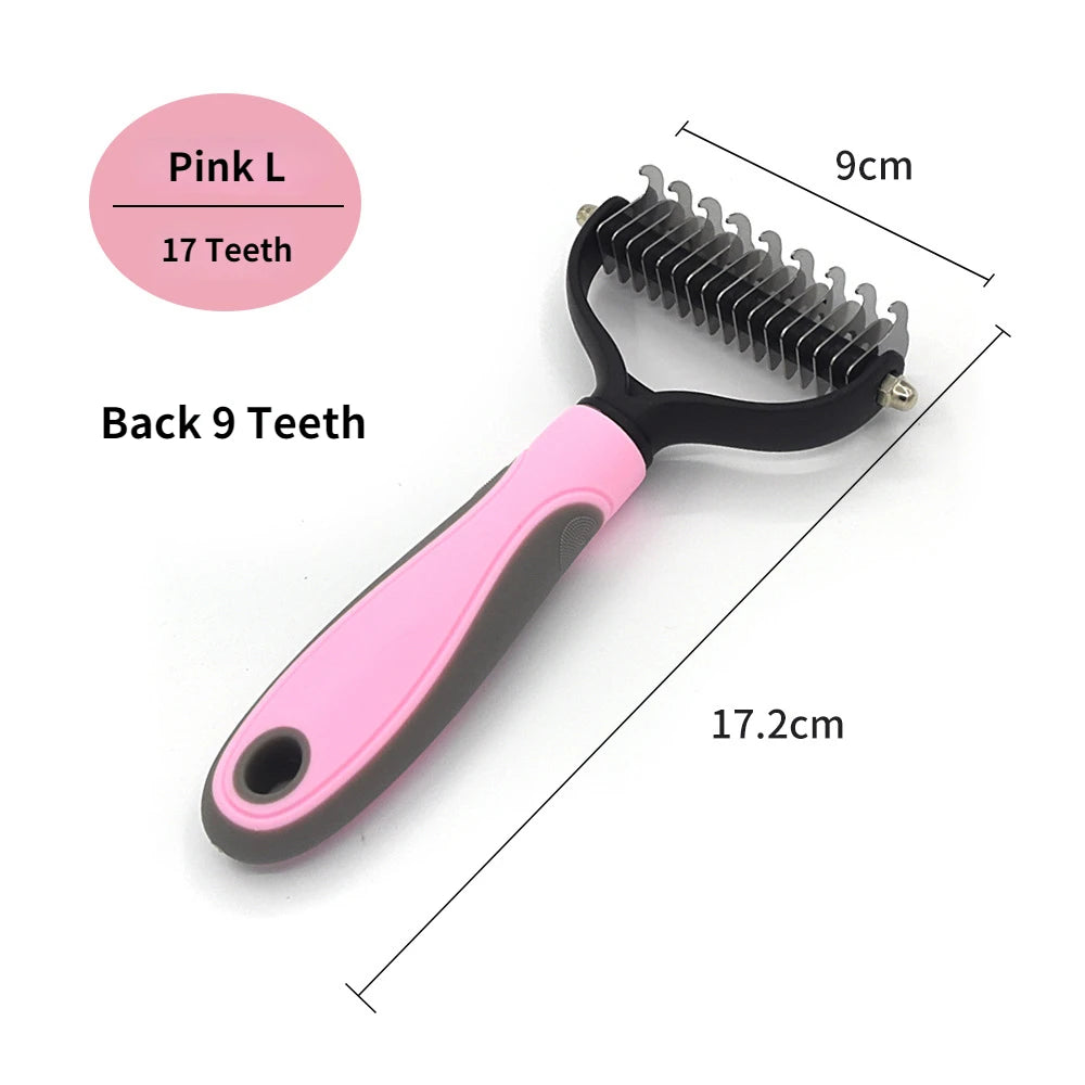 Professional Pet Deshedding & Dematting Brush for Dogs & Cats