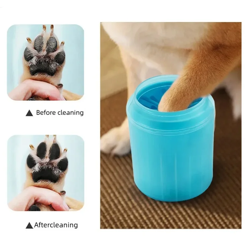 Portable Dog Paw Cleaner Cup with Soft Silicone Brush