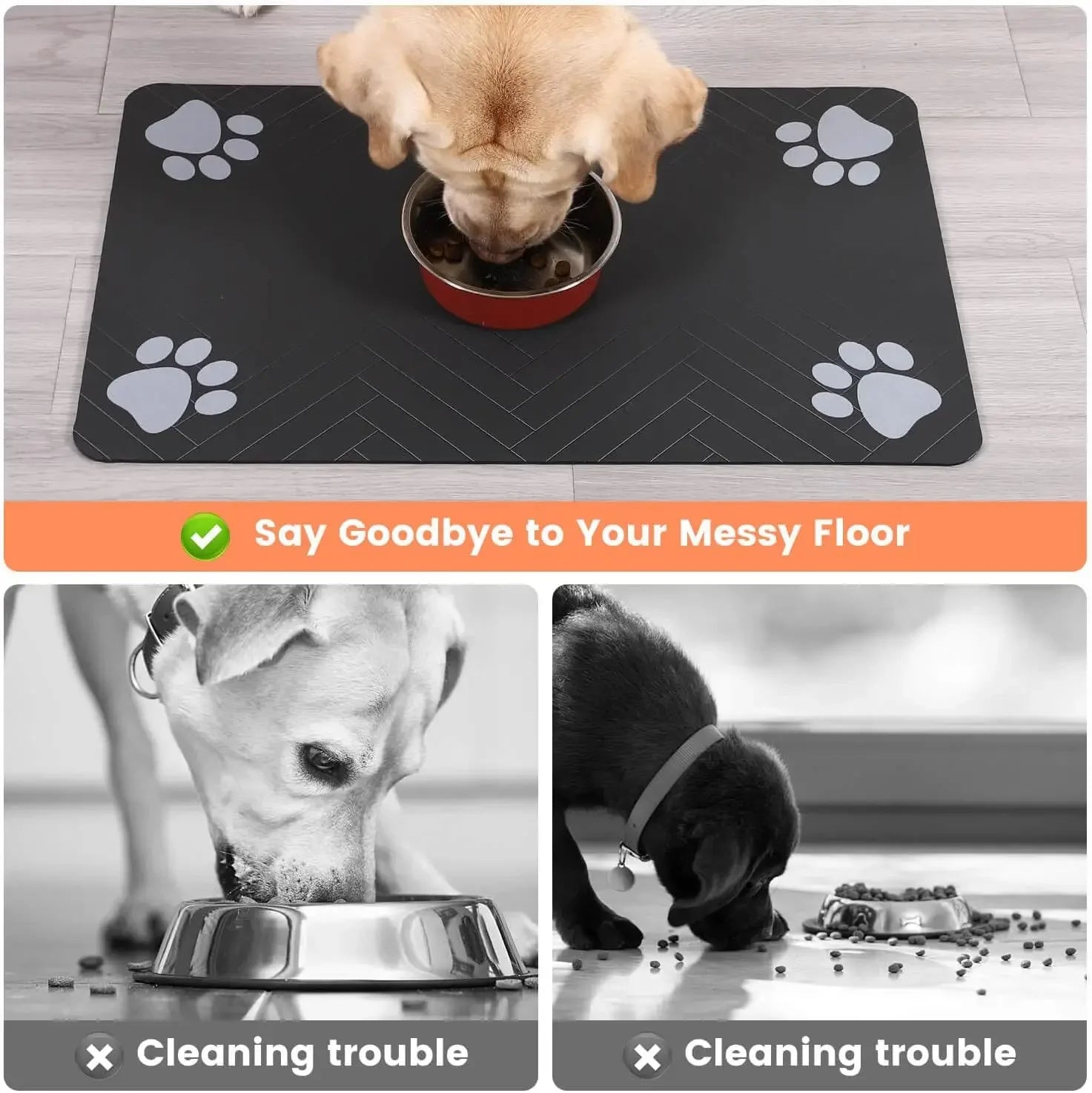 Waterproof Quick-Dry Pet Feeding Mat for Dogs & Cats