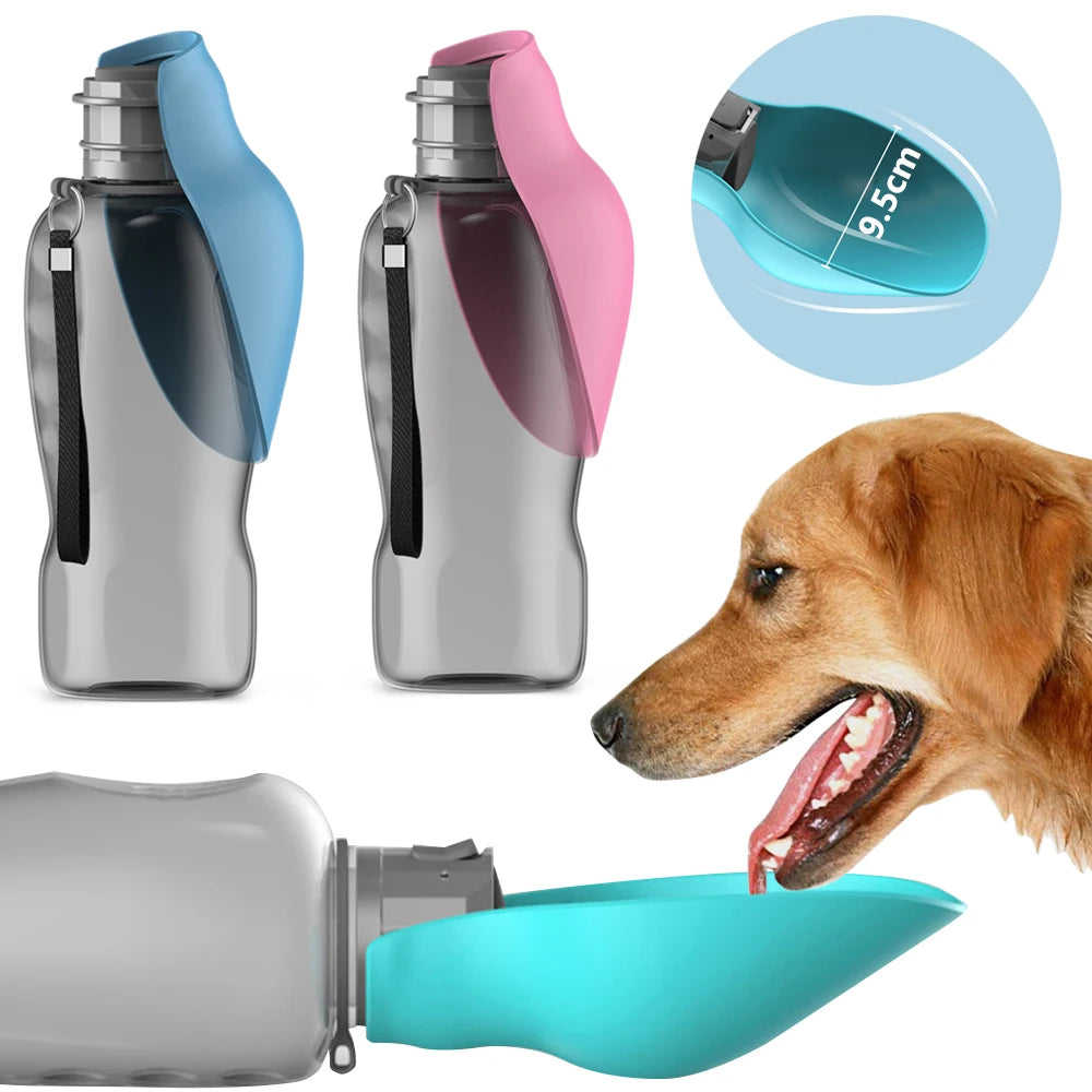 Portable 800ML Dog Water Bottle for Travel & Walks
