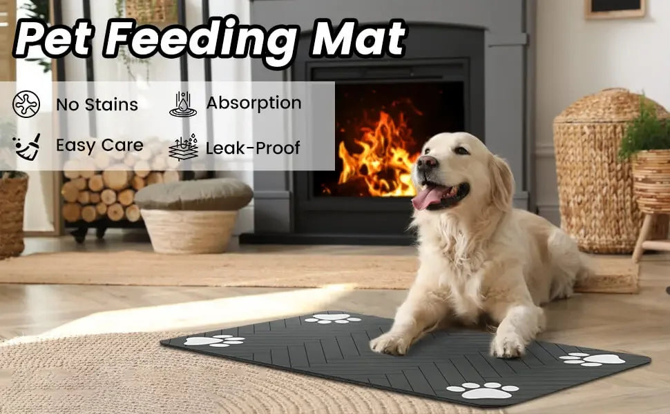 Waterproof Quick-Dry Pet Feeding Mat for Dogs & Cats