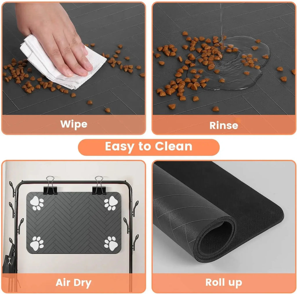 Waterproof Quick-Dry Pet Feeding Mat for Dogs & Cats