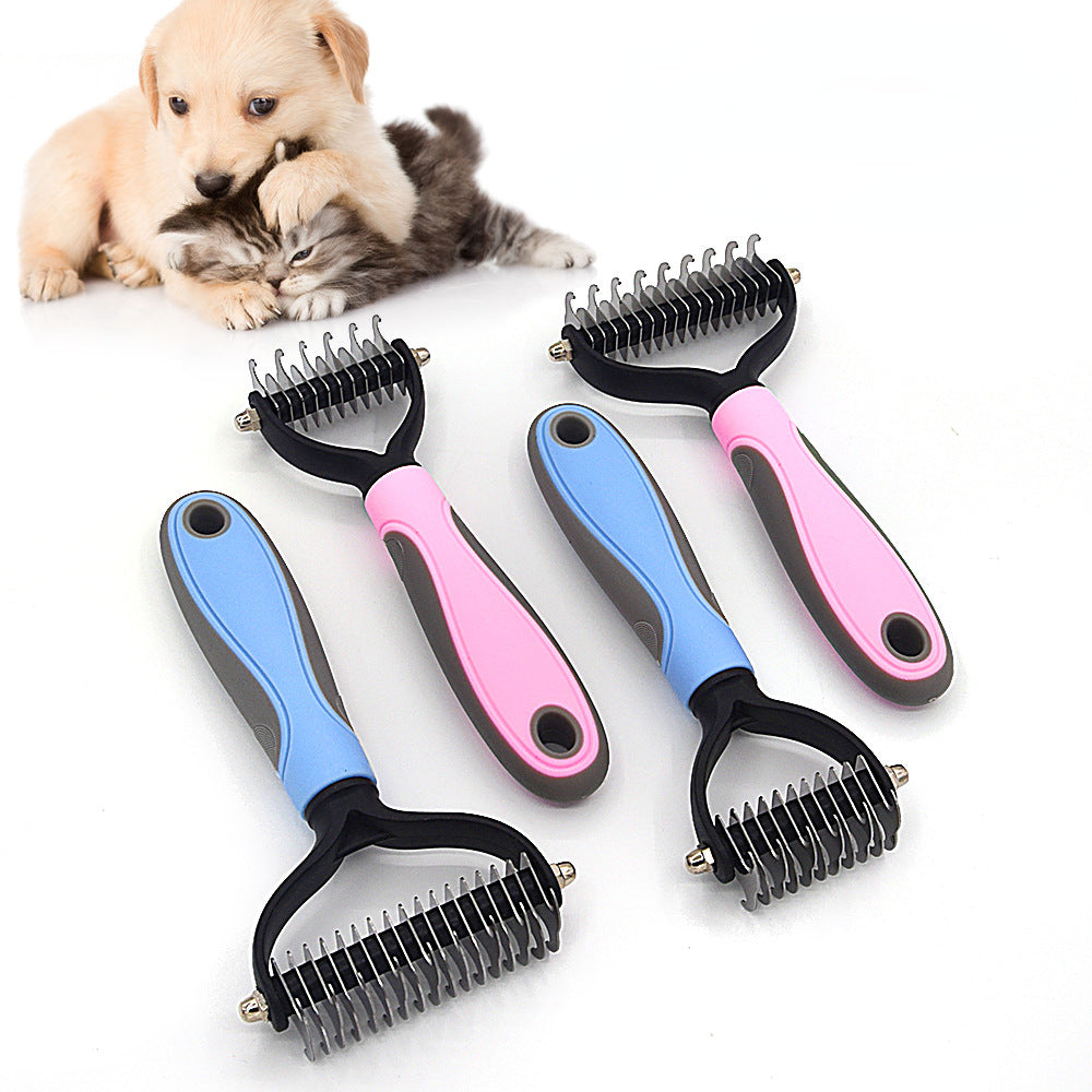 Professional Pet Deshedding & Dematting Brush for Dogs & Cats