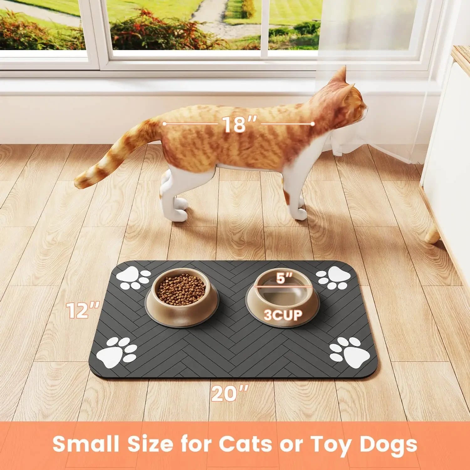 Waterproof Quick-Dry Pet Feeding Mat for Dogs & Cats