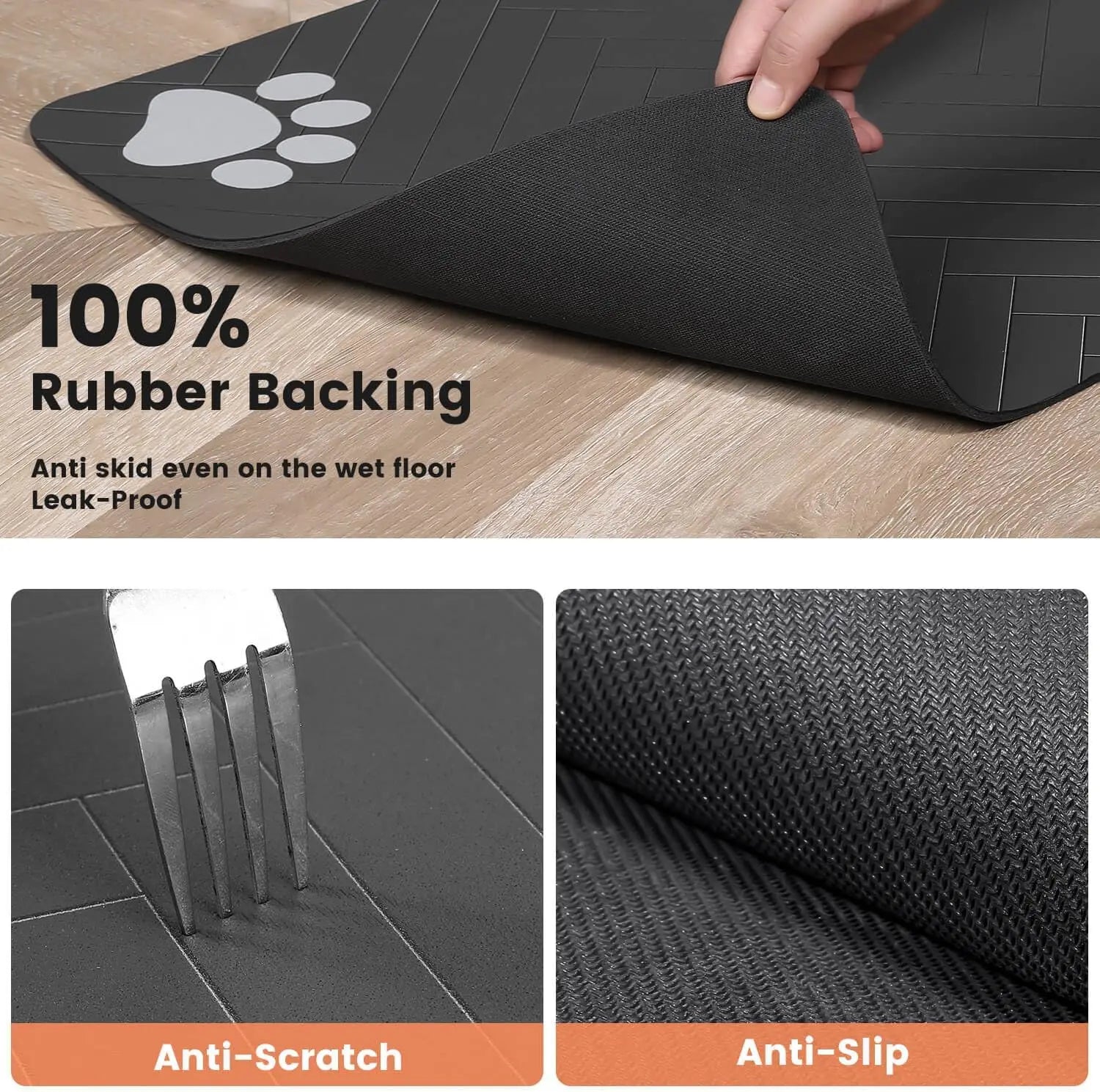 Waterproof Quick-Dry Pet Feeding Mat for Dogs & Cats